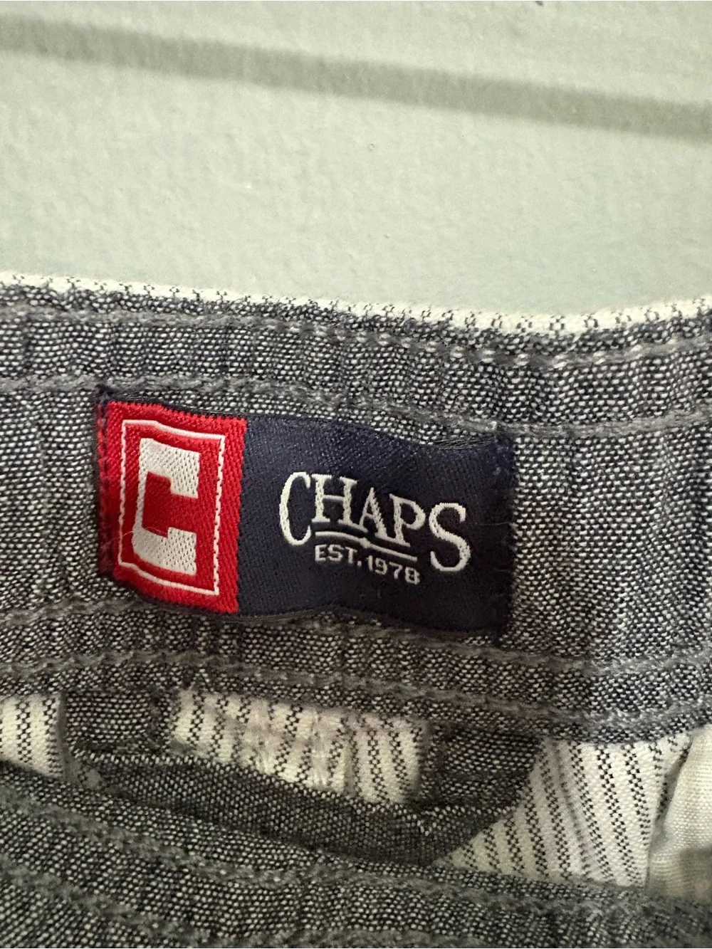 Chaps Men's Light Gray Seersucker Drawstring Hybrid Shorts New with Tags